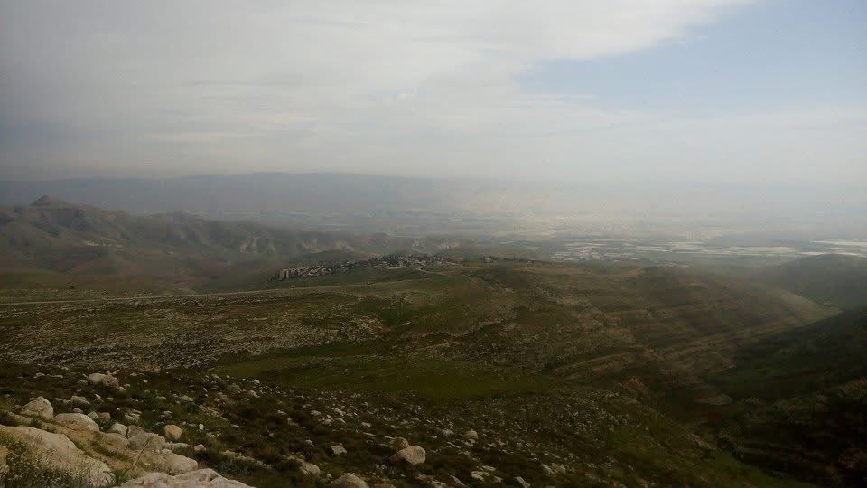 The view from above Ras Al-Ein toward the Jordan Valley below.